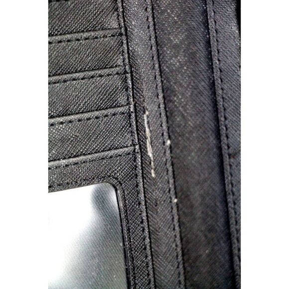 VTG FOSSIL BLACK GENUINE LEATHER ID CARD COIN HOLDER BILL BIFOLD WALLET (1) - Picture 7 of 9